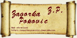 Zagorka Popović vizit kartica